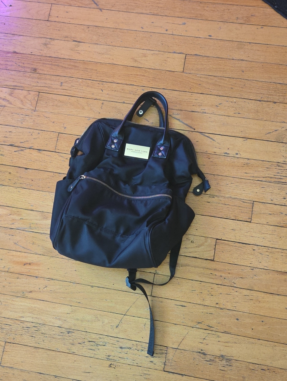 🦋 Black Women's Backpack Tote with Top Handles - MARC NEW YORK